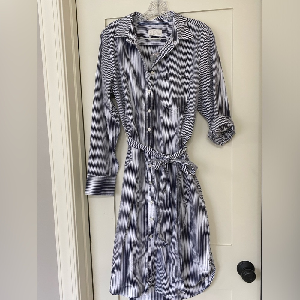 J. Crew striped midi shirtdress